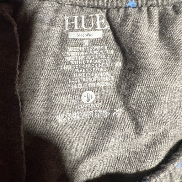 HUE Grey SleepWell Pajama Pants With Blue Hearts - Picture 3 of 4